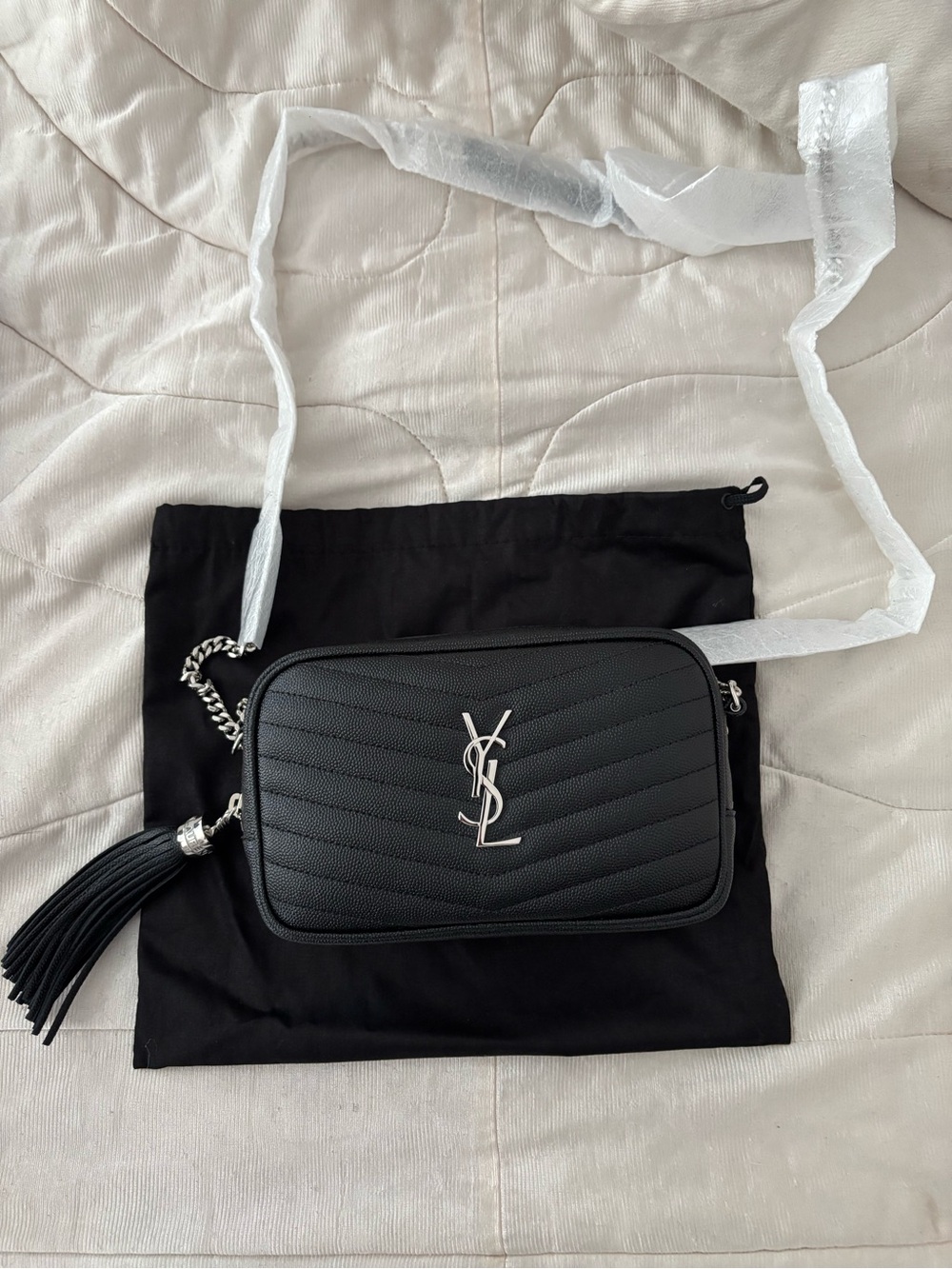 Saint Laurent Mini Lou Black Quilted Leather Camera Bag
